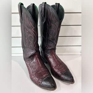 J. Chisholm Black and Burgundy Men's Boots